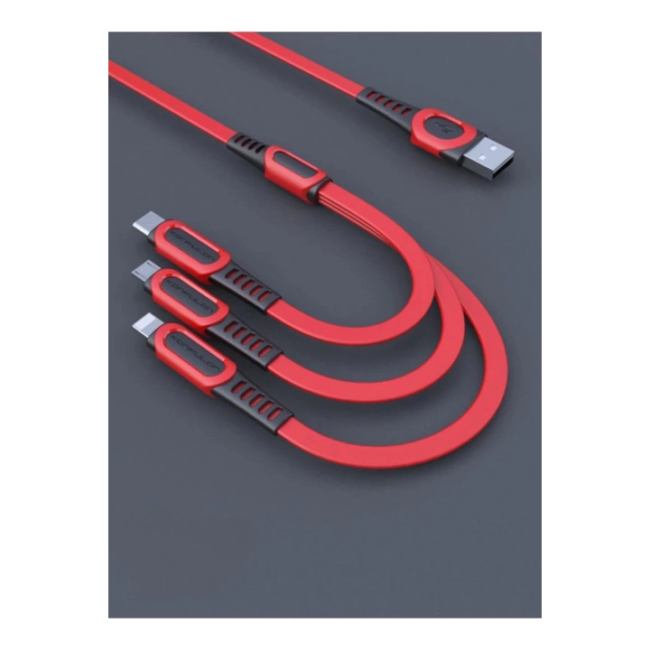 BFS DC19 3in1 USB Kablo 1.3M 3A - Kırmızı