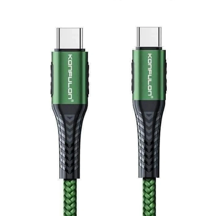 BFS DC43 Type-C to Type-C 1M Örgü 60W Hızlı Şarj Kablo - Yeşil