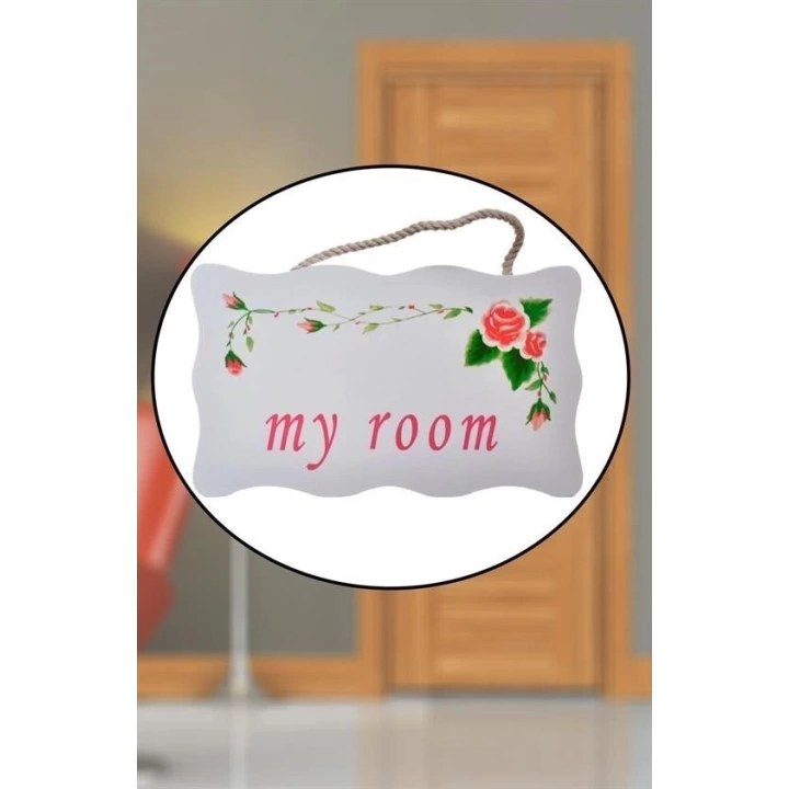 BFS  Decotown My Room Benim Odam Dekoratif Çiçek Desenli Kapı Askısı