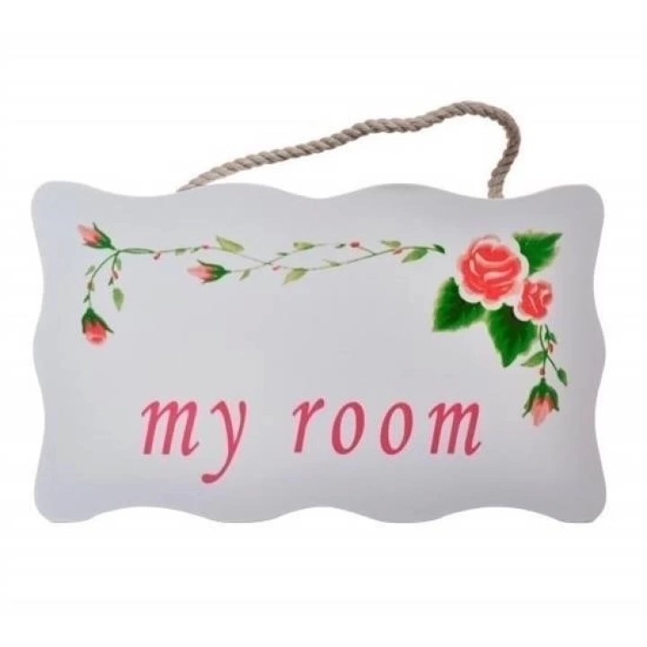 BFS  Decotown My Room Benim Odam Dekoratif Çiçek Desenli Kapı Askısı