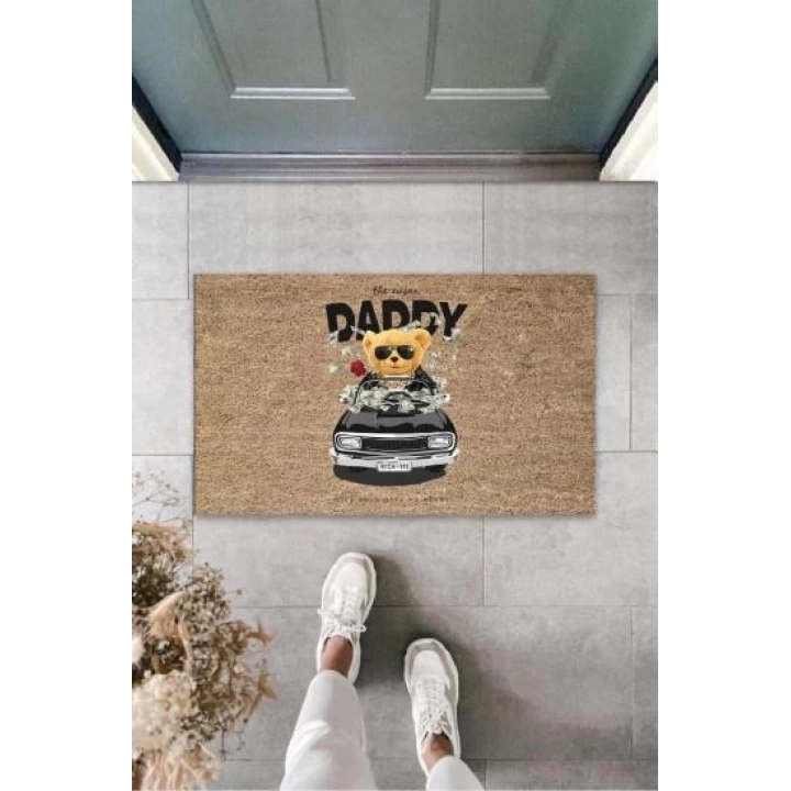 BFS Dekoratif Dijital The Sugar Daddy Ayıcık Bej Kapı Paspası Dış Mekan Paspas K-3174