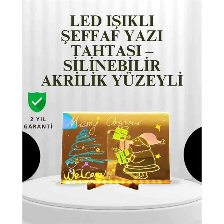 BFS Dekoratif LED Yazı Tahtası – Silinebilir, Neon Kalemli, Planlama ve Hatırlatma İçin İdeal