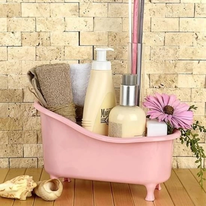 BFS  Dekoratif Mini Küvet Şeklinde Çok Amaçlı  Banyo Düzenleyici Sepet