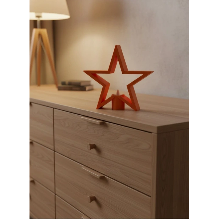 BFS Dekoratif Yıldız Şeklinde Turuncu Mumluk Ev Aksesuarı