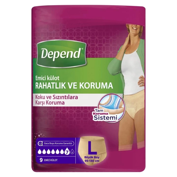 BFS  Depend Emici Külot Büyük Boy Kadın 9 Adet