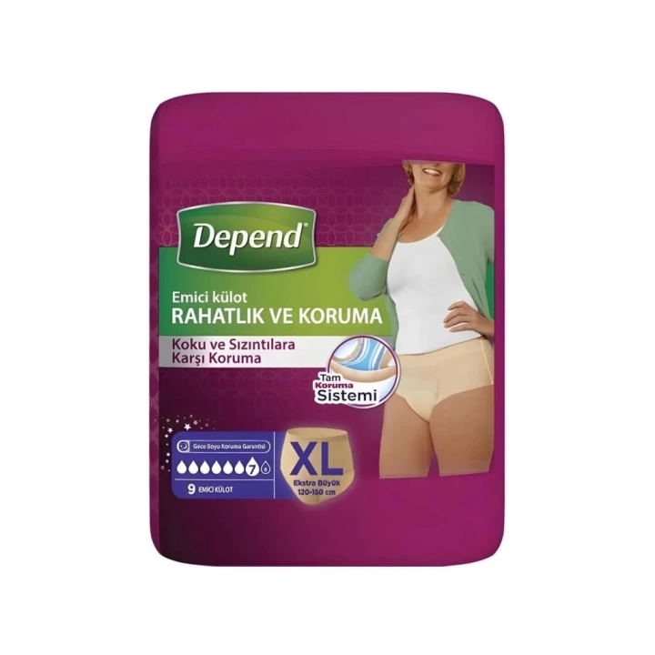 BFS   Depend Emici Külot Extra Büyük Boy Kadın 9 Adet