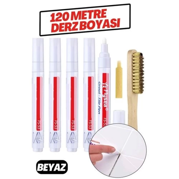 BFS  Derz Arası 120 Metre Boyama Rötüş Kalemi BEYAZ