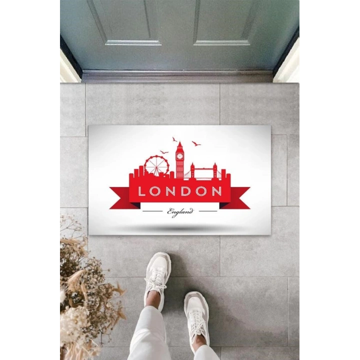 BFS Dijital Baskı Beyaz London Kapı Paspası