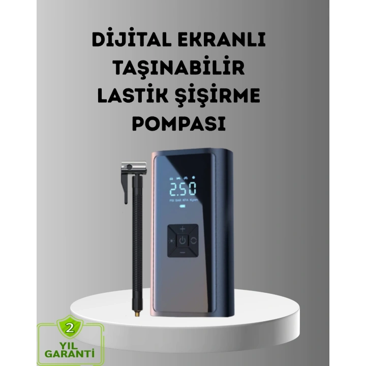 BFS Dijital Ekranlı Kablosuz Hava Pompası LED Işıklı 12V 80W