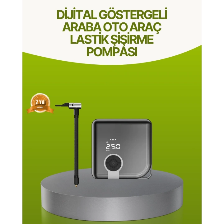 BFS Dijital Ekranlı Taşınabilir Akıllı Araç Hava Kompresörü