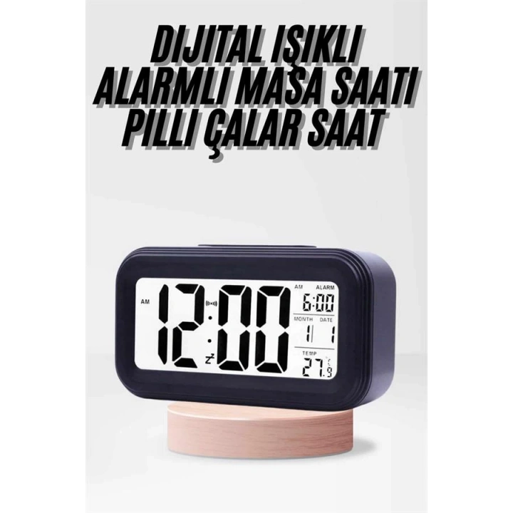 BFS Dijital Işıklı Alarmlı Çalışma Masası Ekran Pilli Çalar Saat