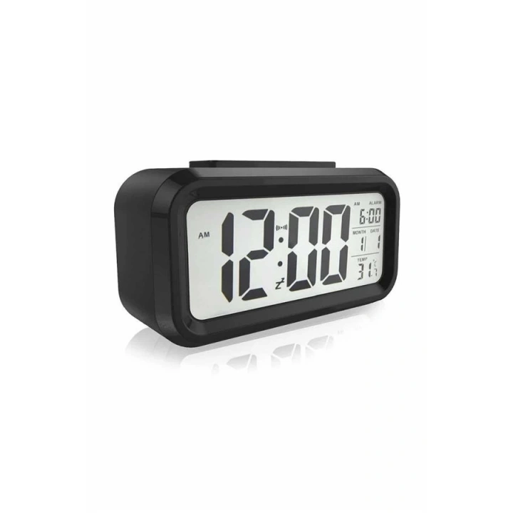 BFS Dijital Masa Saati Takvim Çalar Saat Alarmlı Işıklı Led Ekran Pilli