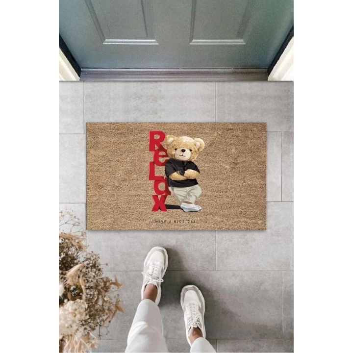 BFS Dijital Relax Ayıcık Bej Kapı Paspası Dış Mekan Paspas K-3192