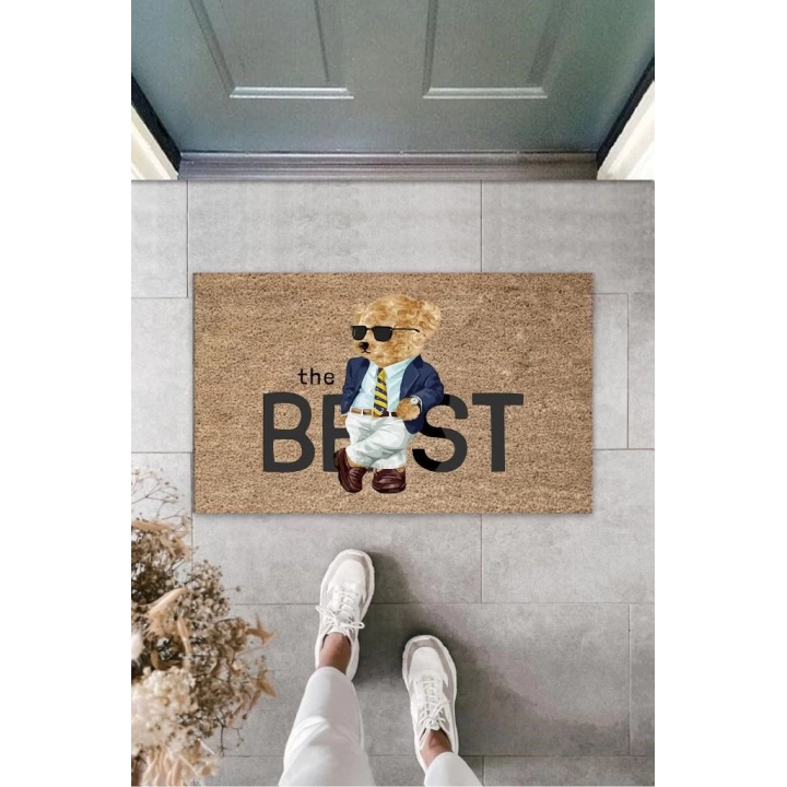 BFS Dijital The Best Ayıcık Bej Kapı Paspası Dış Mekan Paspas K-3180