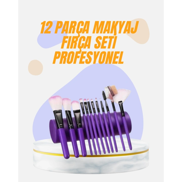 BFS Doğal Görünüm Sağlayan Yumuşak Kıllı 12 Parça Makyaj Fırça Seti Günlük ve Profesyonel Kullanıma Uygun