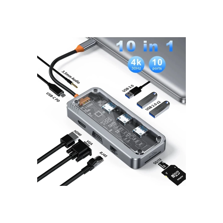 BFS Dönüştürücü 10in1 Hub SW10V - Gri