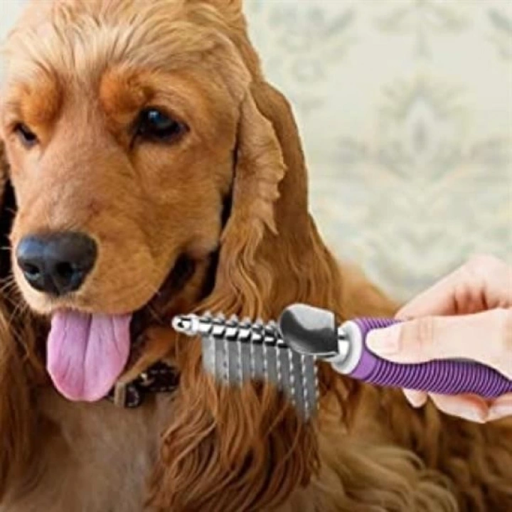 BFS  Düğüm Açıcı Pet Fırçası Emniyetli Uzun ve Çelik Dişli Kedi Köpek Tüy Kıtık Açma Tarağı