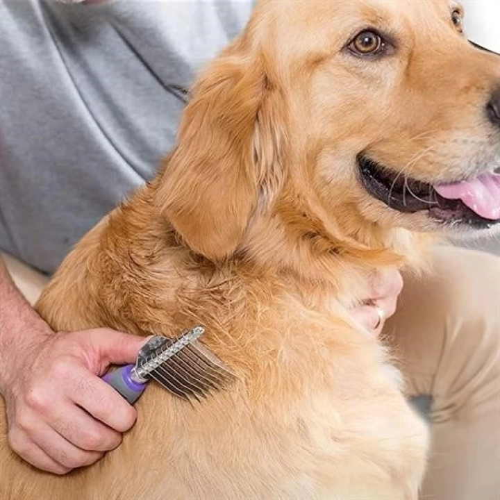 BFS  Düğüm Açıcı Pet Fırçası Emniyetli Uzun ve Çelik Dişli Kedi Köpek Tüy Kıtık Açma Tarağı