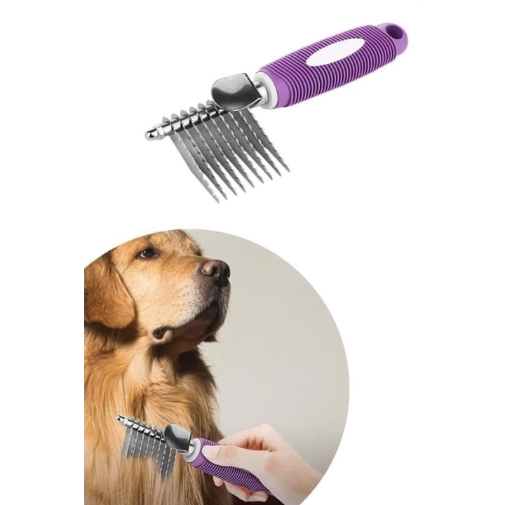 BFS  Düğüm Açıcı Pet Fırçası Emniyetli Uzun ve Çelik Dişli Kedi Köpek Tüy Kıtık Açma Tarağı