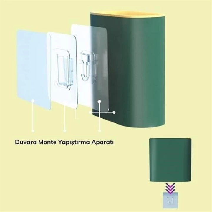 BFS  Duvara Monte Edilebilir Kapaklı Askılı Klozet Yumuşak Silikon Başlıklı Tuvalet Fırçası Seti