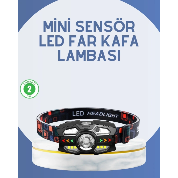 BFS El Sensörlü LED Far Suya Dayanıklı Şarjlı Kafa Lambası