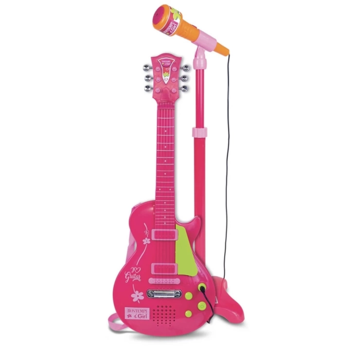BFS   Elektronik Ayaklı Mikrofonlu Pembe Gitar
