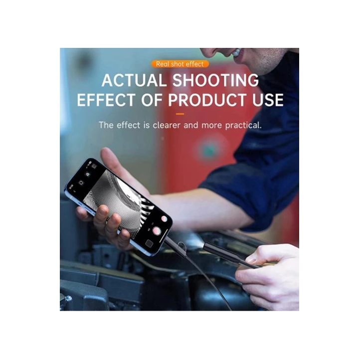 BFS Endoskop Yılan Video Kamera Ios Ve Android Uyumlu Led’li 10 Metre 8 Mm Sert Kablo 2mp