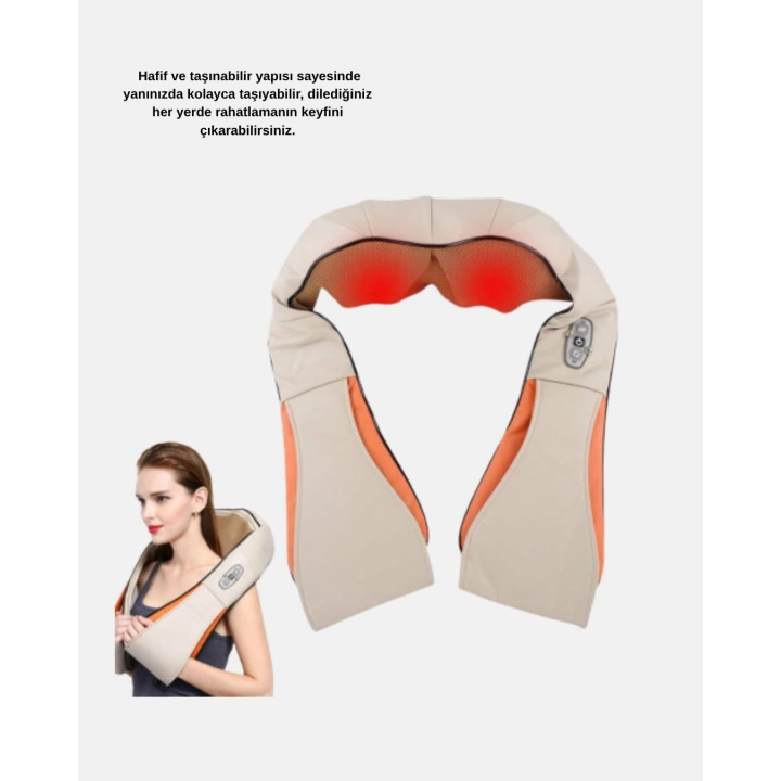 BFS Ergonomik Ovmalı Masaj Aleti – Isıtmalı, Yoğurmalı, Boyun ve Bel Rahatlatıcı Masaj Makinesi