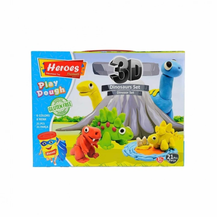 BFS   ERN-568 Heroes 3D Dinazor Oyun Hamur Seti - Eren Oyuncak