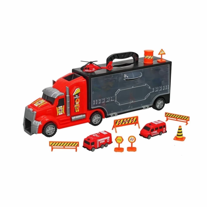 BFS   ERN-875 Heroes Toys Çantalı İtfaiye Taşıyıcı Tır Seti - Eren Oyuncak