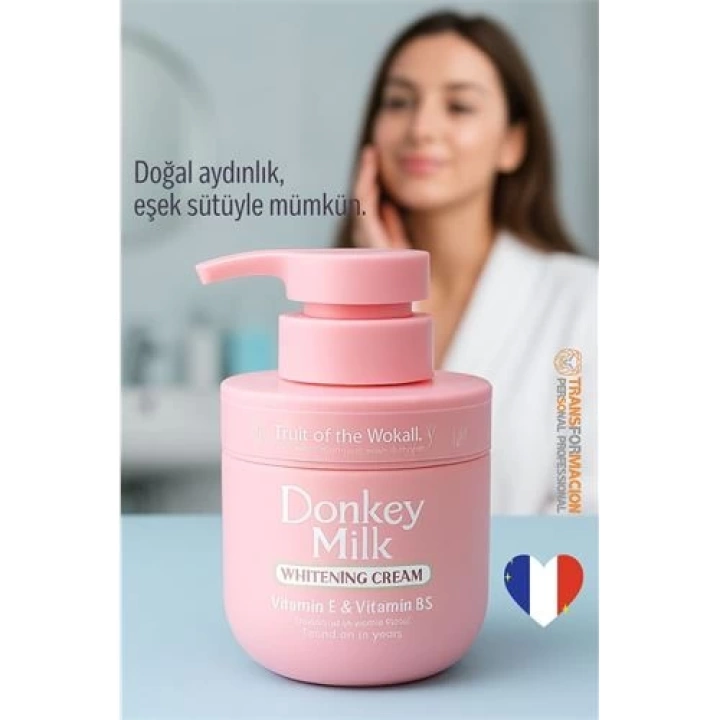 BFS  Eşek Sütlü Beyazlatıcı Krem Vitamin E/B5 400 ml, Vitaminli Cilt Tonu Eşitleyici