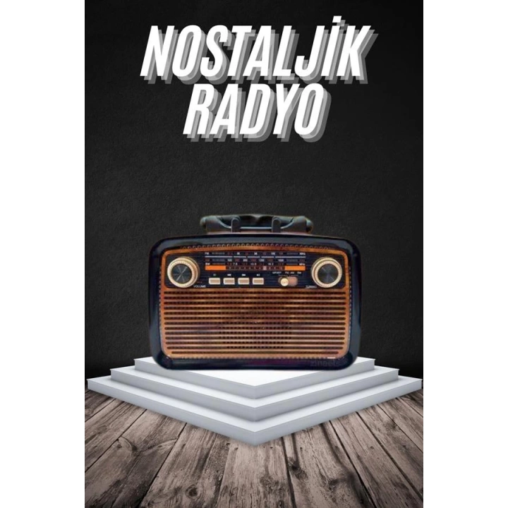 BFS Eskitme Nostalji Tasarımlı Bluetoothlu Nostalji Radyo Ahşap Nostaljik Görünümlü