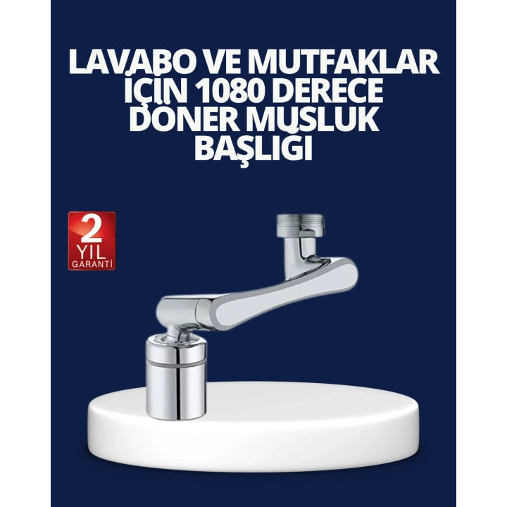 BFS Esnek 1080° Musluk Başlığı 3 Eklemli Hareketli Su Modlu Lavabo Aparatı