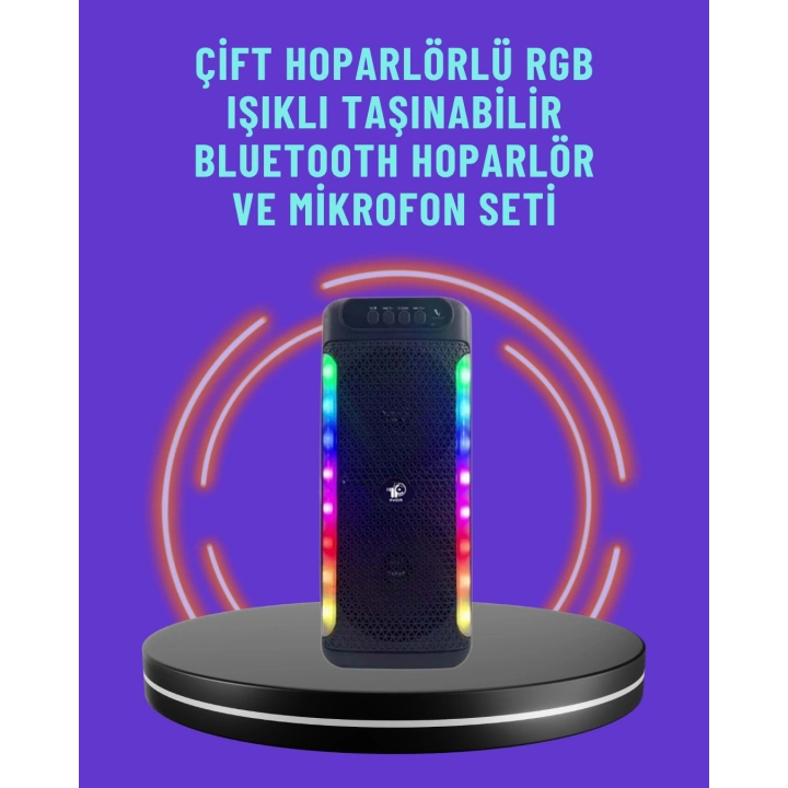 BFS Ev ve Dış Mekan Kullanımına Uygun RGB Işıklı Hoparlör