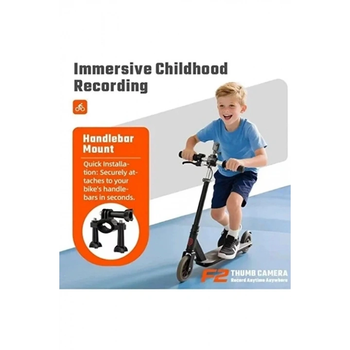 BFS F2 2k 1080p Parmak Kamera 130° Geniş Açı Ips Ekranlı 25g Mini Taşınabilir Cep Kamerası Siyah