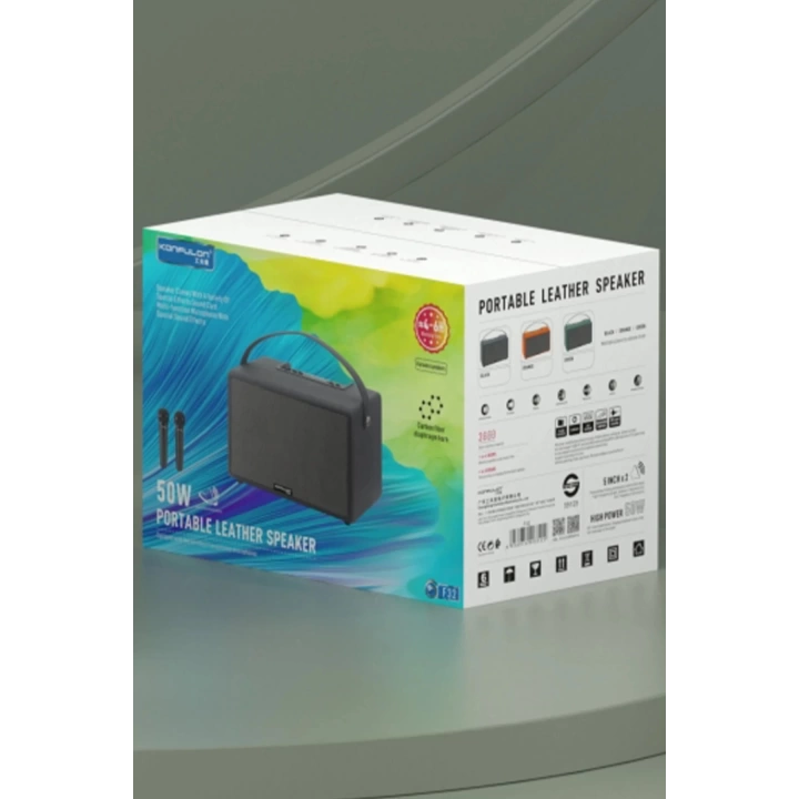 BFS  F32 2x50W Sürücülü 2 Adet Mikrofonlu BT 5.2 Kablosuz Hoparlör - Siyah