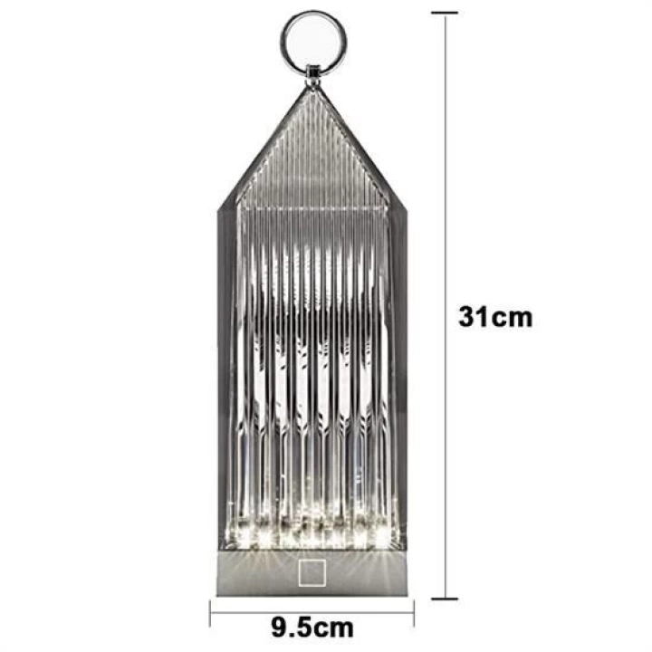BFS  Fener Model USB Şarjlı Dokunmatik 3 Farklı Işık Modlu Masa Üstü Kristal Akrilik Lamba Led