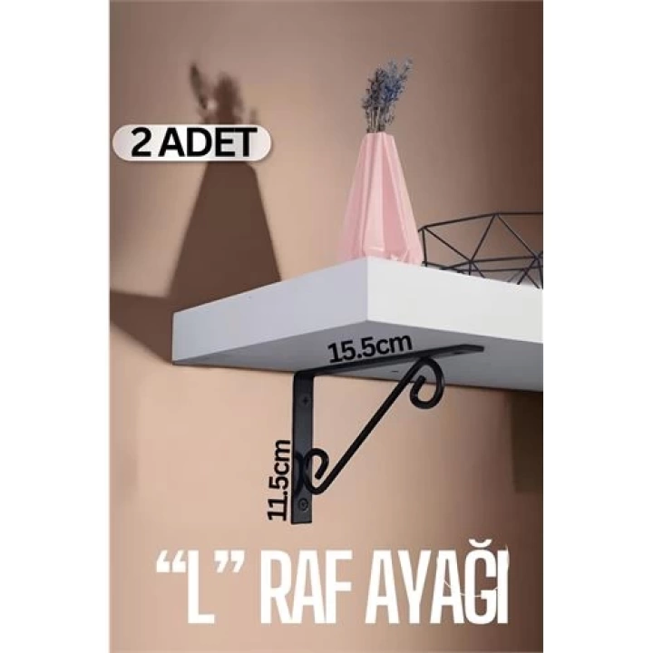 BFS Ferforje  L Raf Altı Raf Ayağı 15.5X11.5 cm 2 Adet