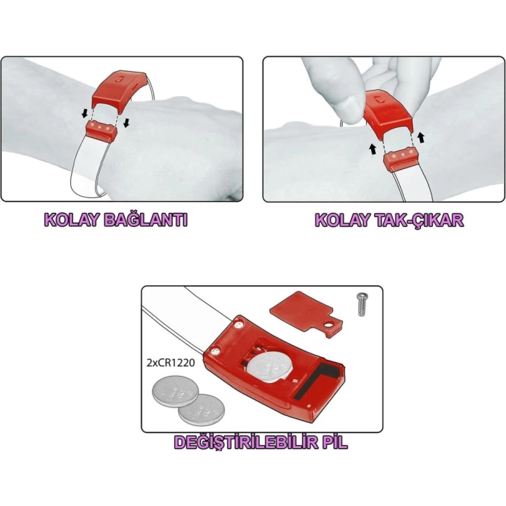 BFS   Festival &amp; Parti LED Bileklik 3 Farklı Mod Işıklı 1 Adet