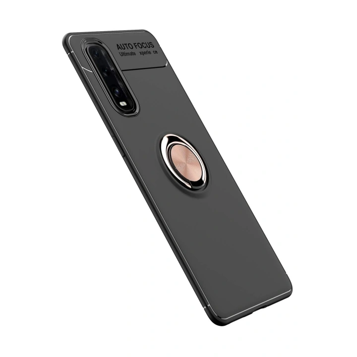 BFS   Find X2 Kılıf Range Yüzüklü Silikon - Siyah-Gold