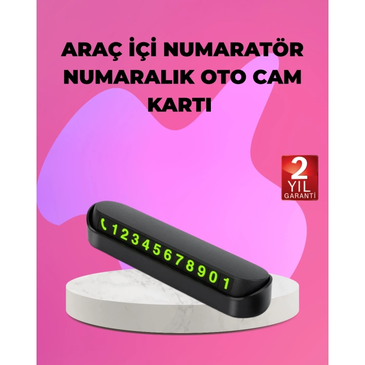BFS Fosforlu Araç İçi Park Kartı Numaratörü