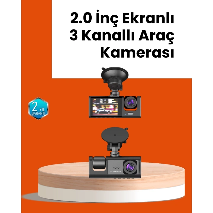 BFS Full HD Araç Kamerası  Çift Yönlü Kayıt ve Darbe Sensörü