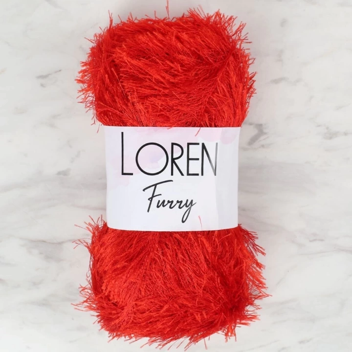 BFS  Furry Kırmızı El Örgü İpi - RF025 - 34053