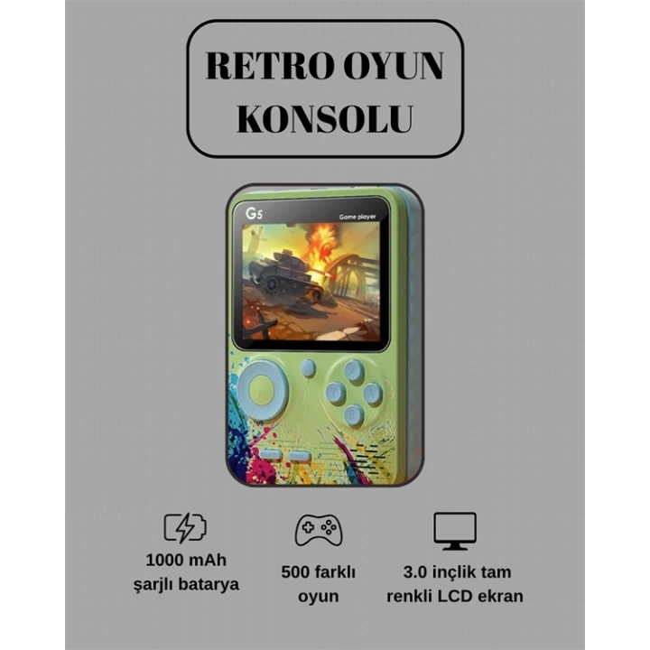 BFS G5 Game Box Retro Mini Oyun Konsolu – 500 Dahili Oyun