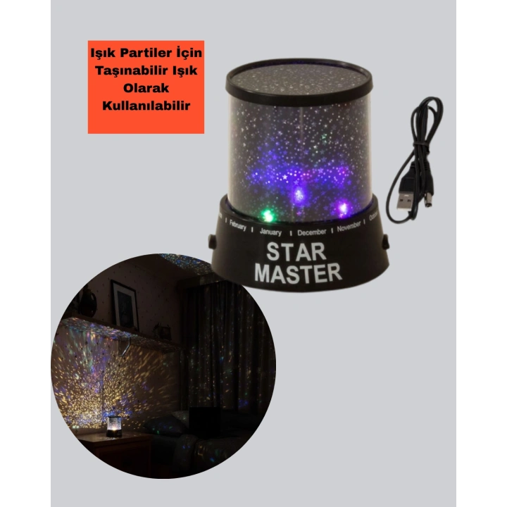 BFS Galaxy Efektli LED Yıldız Projektör Renk Değiştirmeli Oda Aydınlatması