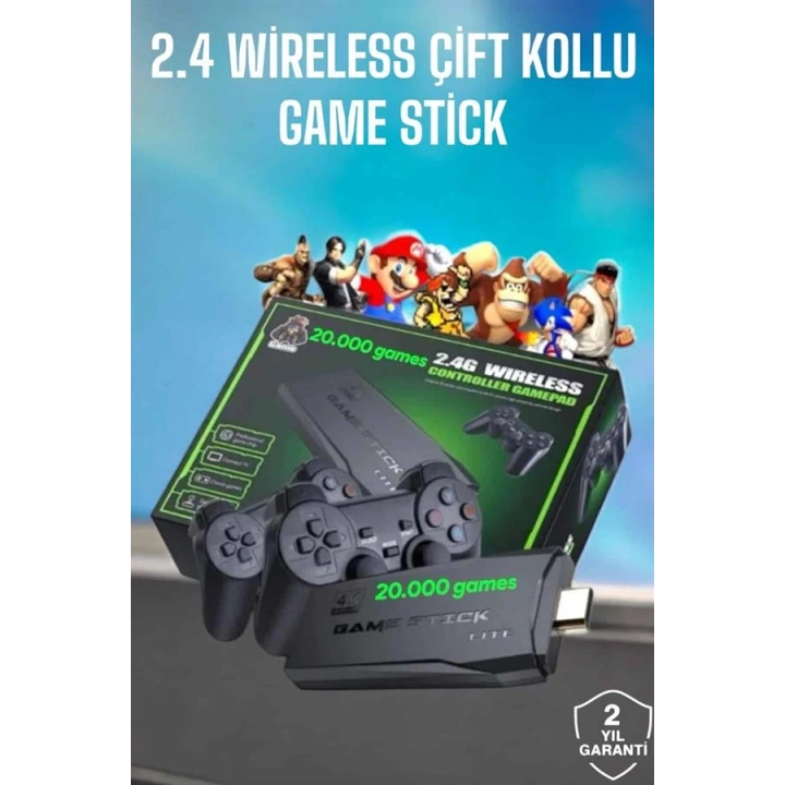 BFS Game Stick 2000 Oyunlu 2.4G Kablosuz Çift Kol Yüksek Hassasiyetli Wireless