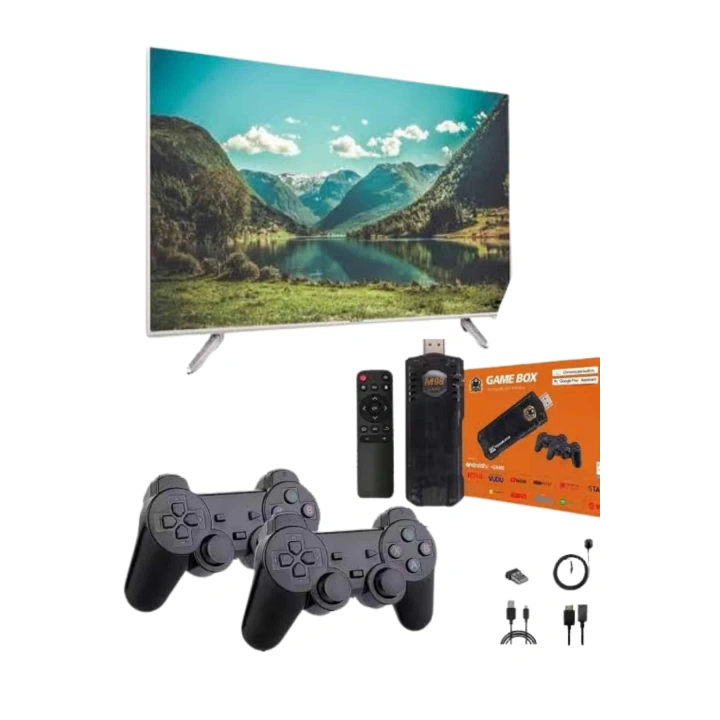 BFS Game Stick Çift Oyun Konsolu Smart TV Game Box 8k Ultra HD 64 Gb