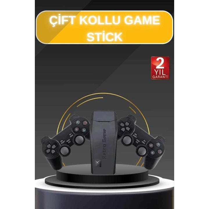 BFS Game Stick El Atarisi 2.4g Kablosuz Çift Kol Oyunlar 4k Game Stick 3500 Oyunlu Atari Uyumlu