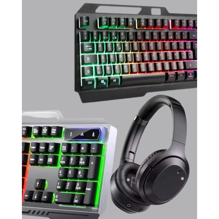 BFS Gaming Set Işıklı Klavye Mouse + Bluetooth 5.2 Kulaklık Oyuncu Paketi