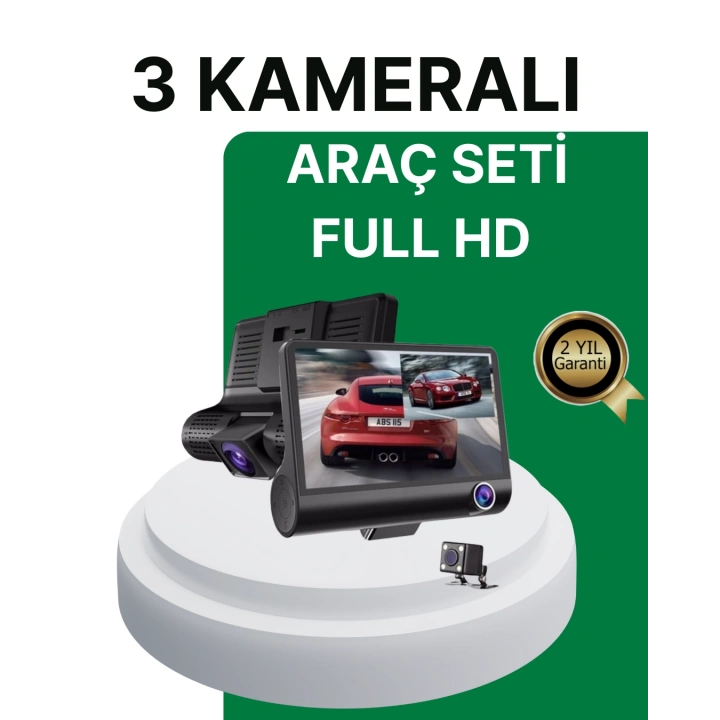 BFS Gece Görüşü Destekli, 1080P Full HD Çözünürlüklü Araç İçi Kamera